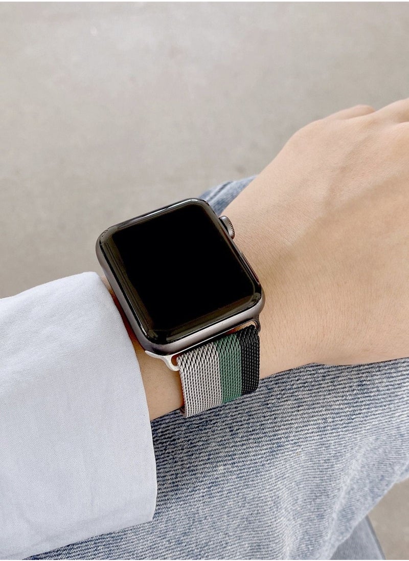 CATANES - Apple Watch 41mm 40mm 38mm Milanese Mesh Stainless Steel Magnetic Closure Band Compatible with iWatch Series 7/SE/6/5/4/3/2/10 - Image 1