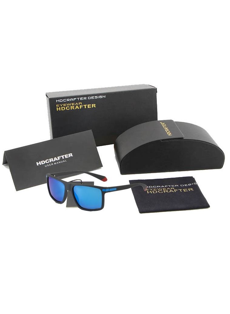 HDCRAFTER Rectangular Sunglasses-Blue - Image 3