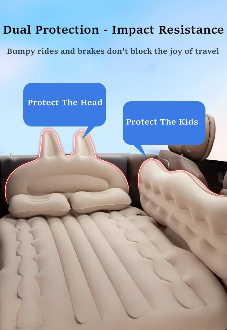 Car Bed Air Mattress - Inflatable Portable Travel Bed,Sleeping (Rabbit Style-Grey/Car Mattress) - Image 3