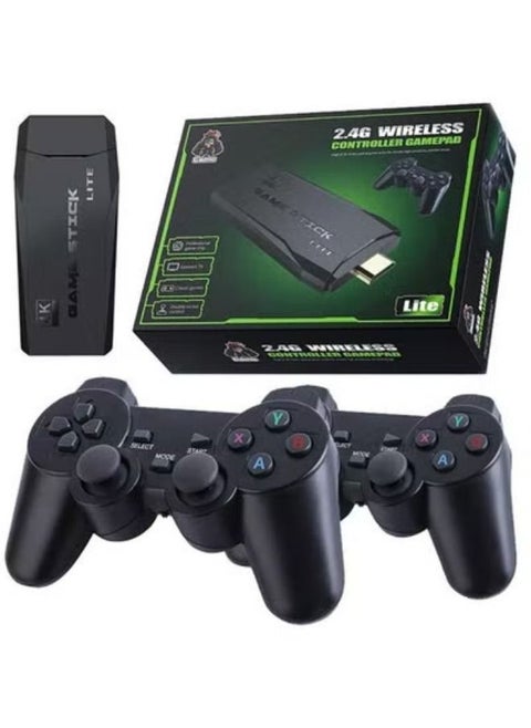 Classic M8 Game Stick 4K Game Console with Two 2.4G Wireless Gamepads Dual Players HDMI Output Built in 3500 Classic Games Compatible with Android TV/PC/Laptop/Projecto