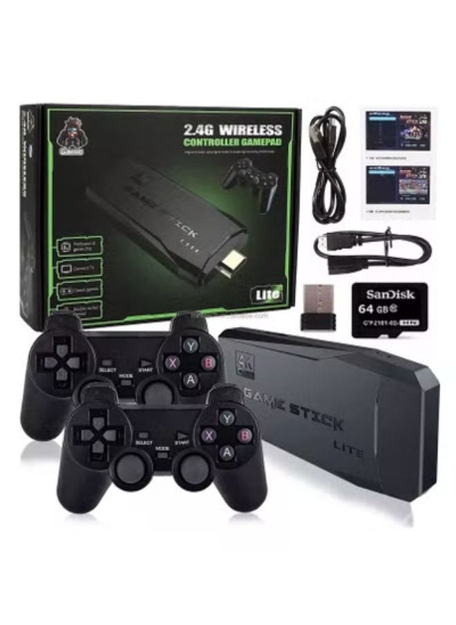 SHOPI - Classic M8 Game Stick 4K Game Console with Two 2.4G Wireless Gamepads Dual Players HDMI Output Built in 3500 Classic Games Compatible with Android TV/PC/Laptop/Projecto - Image 1