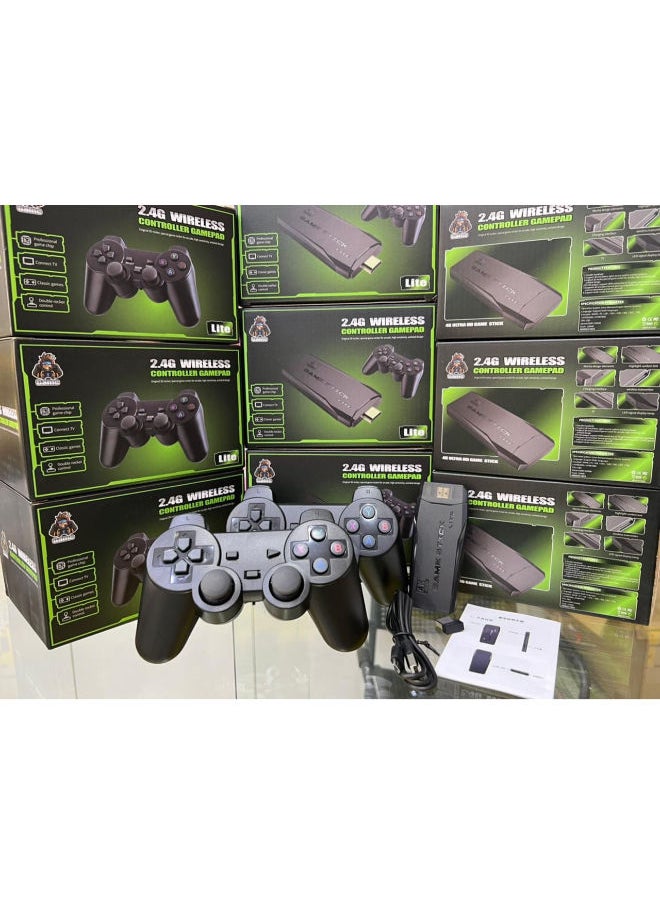 SHOPI - Classic M8 Game Stick 4K Game Console with Two 2.4G Wireless Gamepads Dual Players HDMI Output Built in 3500 Classic Games Compatible with Android TV/PC/Laptop/Projecto - Image 1