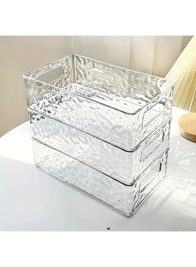 Glacier Pattern White Cosmetic Storage Box Portable Bathroom Countertop Organizer Multi Compartment - Image 5