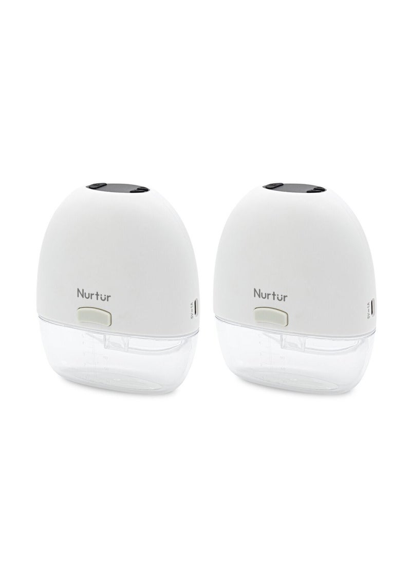 Nurtur Cozi Prime Double Wearable Breast Pump Hands Free Portable Wireless Breast Pump LCD Display Small And Light weight Extractor Gifts for New Mom Milk suction,White 50ml - Image 1