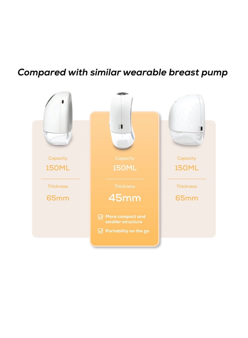 Nurtur Cozi Prime Double Wearable Breast Pump Hands Free Portable Wireless Breast Pump LCD Display Small And Light weight Extractor Gifts for New Mom Milk suction,White 50ml - Image 2