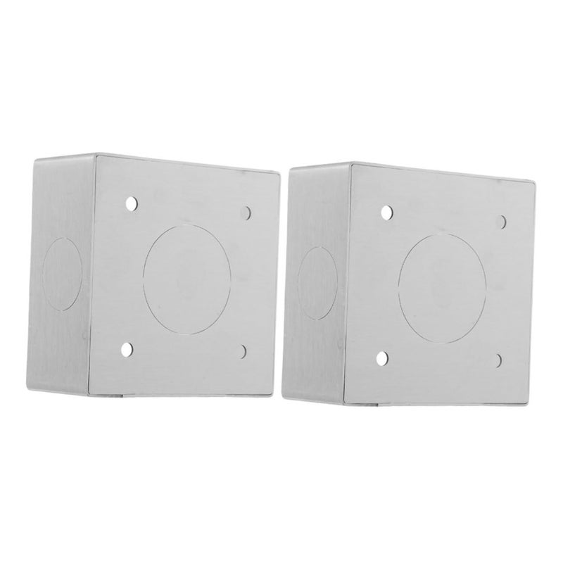 صندوق تقاطع 2 قطعة من الفولاذ المقاوم للصدأ مقاوم للحريق صندوق مأخذ كهربائي في الحائط لتحسين المنزل - Image 1