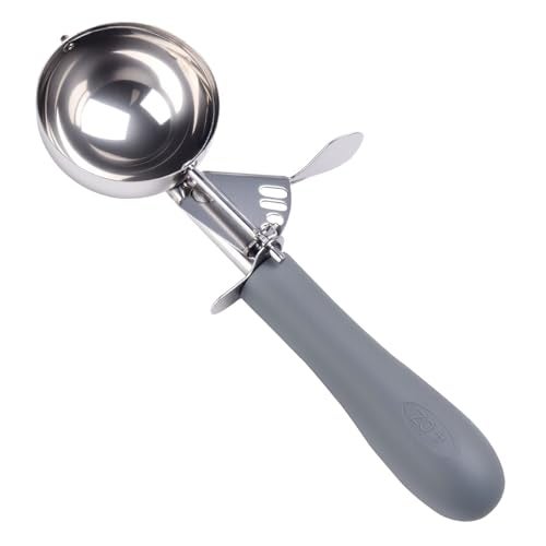 Fayomir 4 OZ Scoop 8 Disher Large Ice Cream Scoop with Trigger Muffin Scoop Large Cookie Scoops for Baking Grey Handle With Trigger for Portion Control