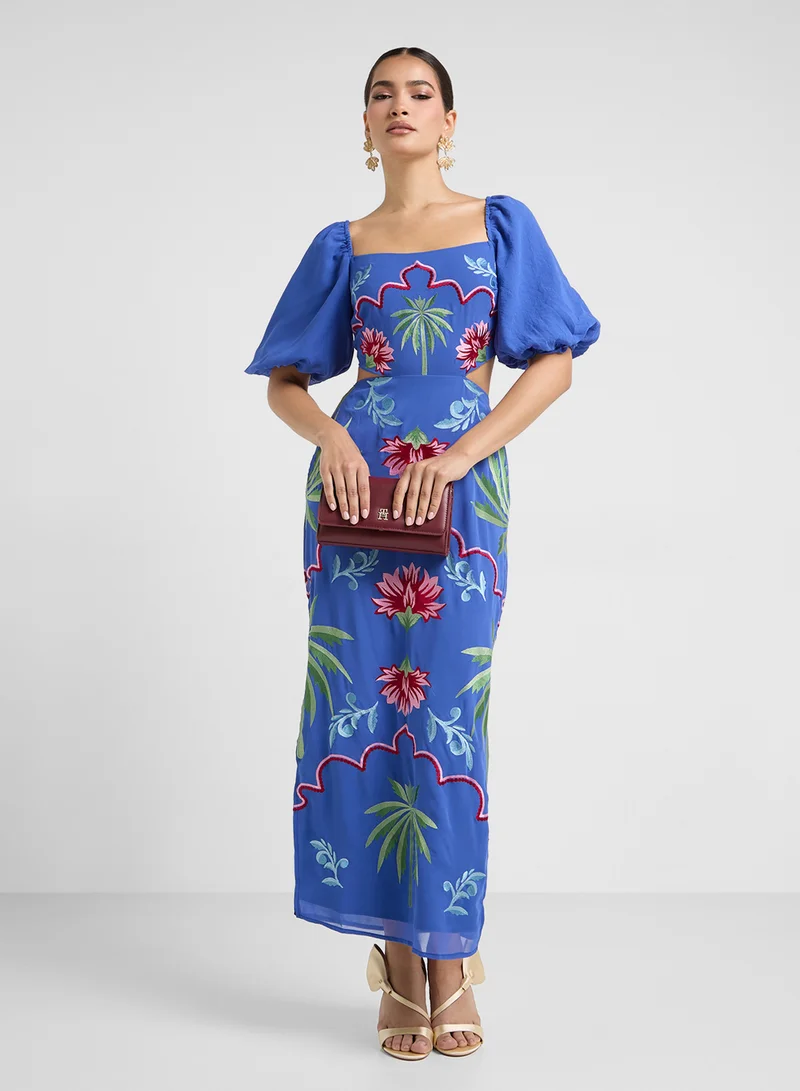 Maya Floral Embroidered Dress