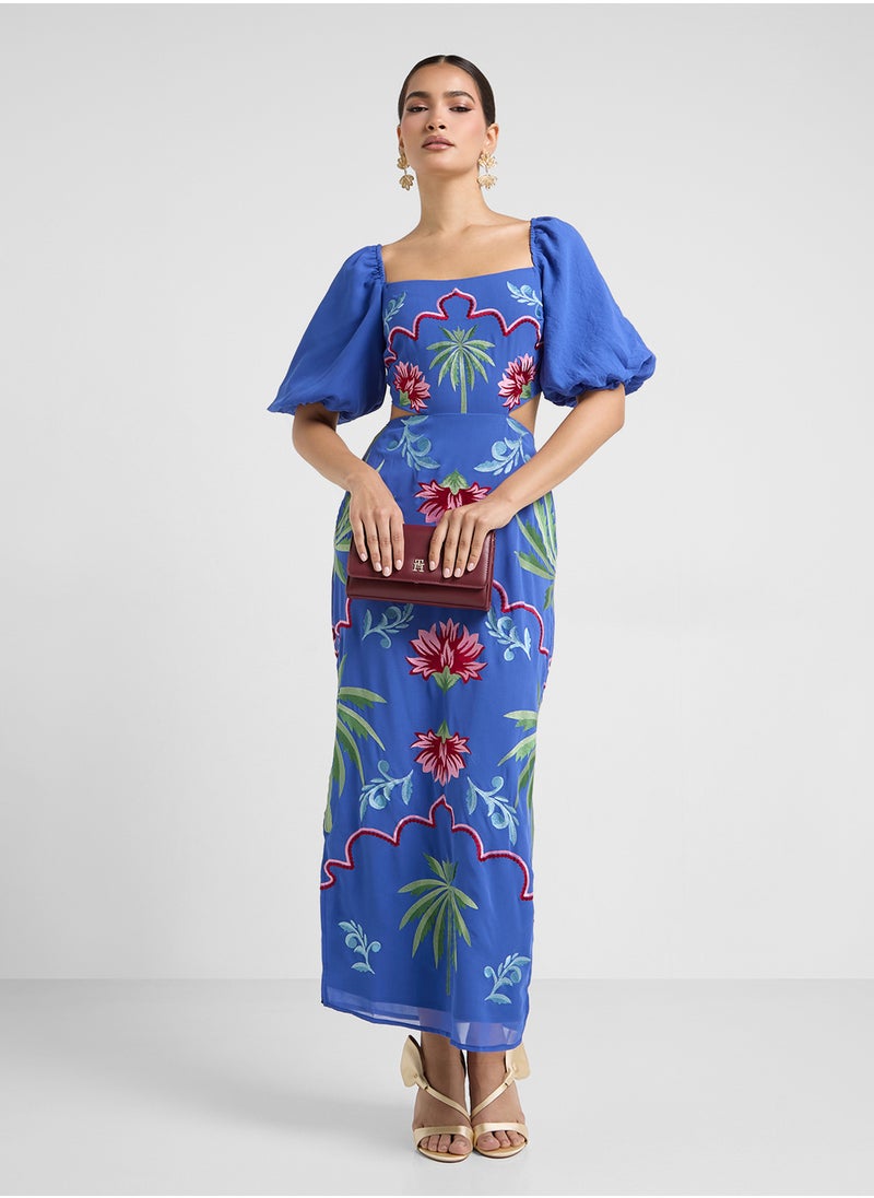 Maya Embroidered Tie Back Dress  - Image 4