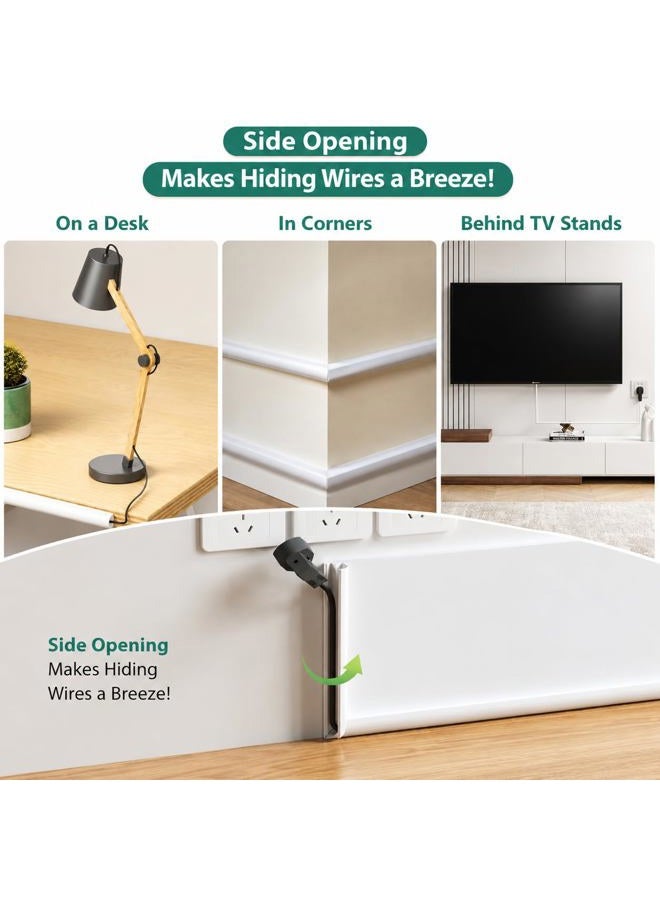 Vannesse Cord Hider, 78 inch Wire Cable Hider Raceway Kit for 1 Cable, Silicone Material Hiding Wall Mount TV Powers Cords in Home Office, W0.59 H0.39in White - Image 3