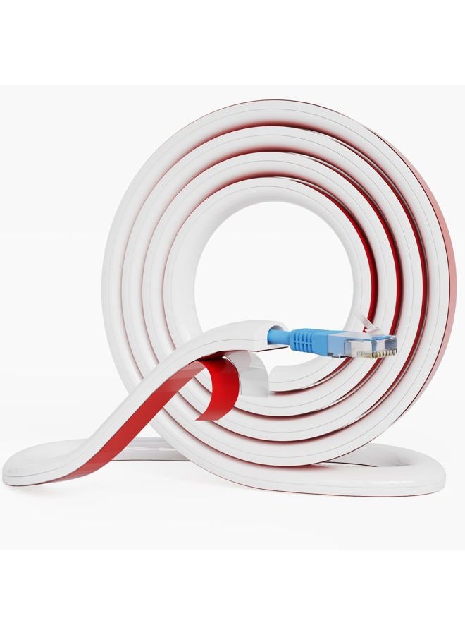 Vannesse Cord Hider, 78 inch Wire Cable Hider Raceway Kit for 1 Cable, Silicone Material Hiding Wall Mount TV Powers Cords in Home Office, W0.59 H0.39in White - Image 1