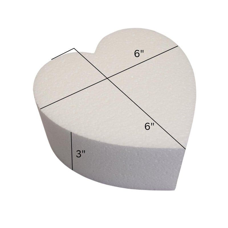 Oasis Supply Dummy Heart-Shaped Cake, 3" High x 6" Wide, White - Image 2