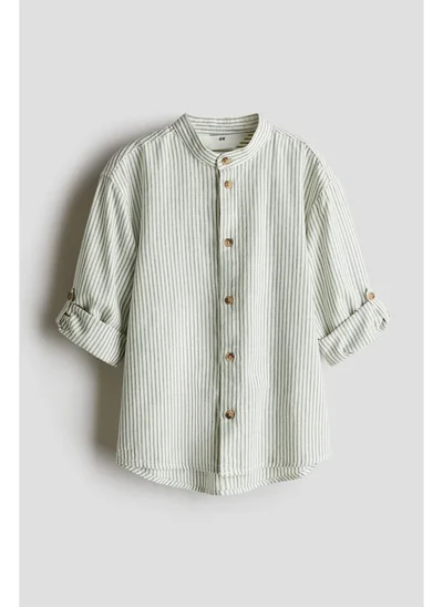 H&M Linen-blend grandad shirt