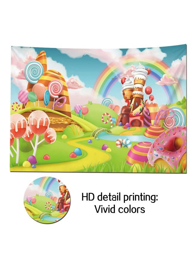 HQM Cartoon Candy Rainbow Photo Backdrop Candyland Lollipop Photography Background for Kids Baby Girls Princess Birthday Party Decoration Banner 5x3ft - Image 4