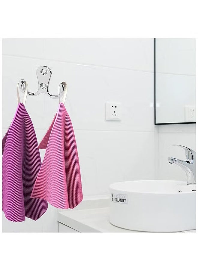 واي جيه 4 قطع شماعات معطف مزدوجة، شماعات رداء، شماعات معطف مزدوجة، شماعات ملابس معدنية مثبتة على الحائط للحمامات، غرف النوم، تعليق الملابس، رداء، منشفة، مطبخ - Image 5