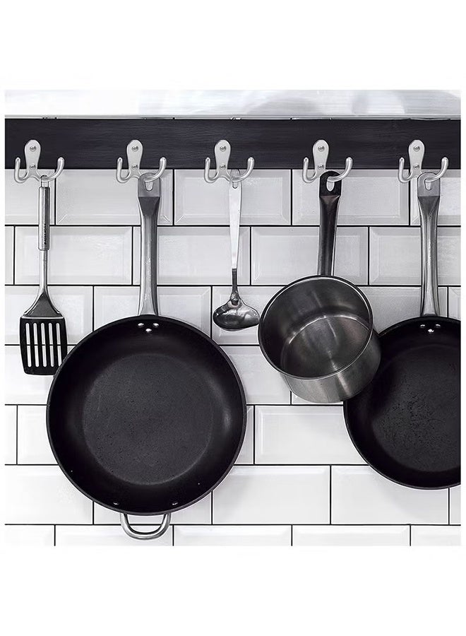 واي جيه 4 قطع شماعات معطف مزدوجة، شماعات رداء، شماعات معطف مزدوجة، شماعات ملابس معدنية مثبتة على الحائط للحمامات، غرف النوم، تعليق الملابس، رداء، منشفة، مطبخ - Image 4