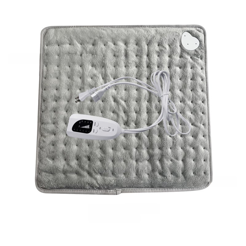 Electric Heating Pad for Therapeutic Warmth 40x40cm silver gray 