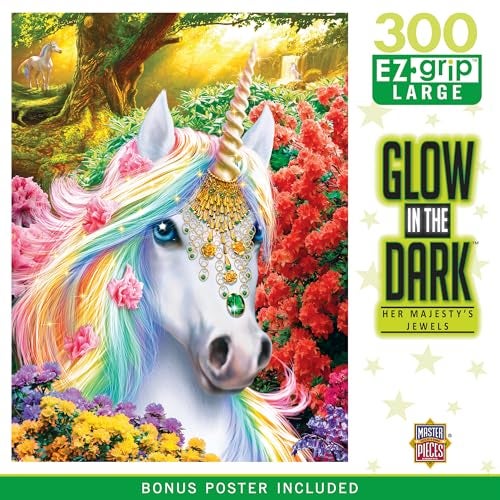 Masterpieces 300 Piece EZ Grip Glow in the Dark Jigsaw Puzzle Her Majestys Jewels 18x24 - Image 1