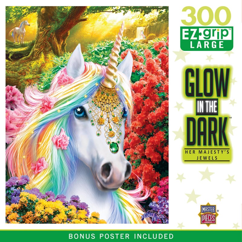 Masterpieces 300 Piece EZ Grip Glow in the Dark Jigsaw Puzzle Her Majestys Jewels 18x24 - Image 4