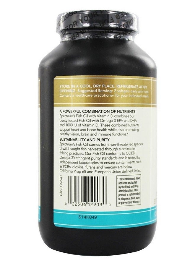 Spectrum Essentials Fish Oil With Vitamin D 250 Softgels - Image 5
