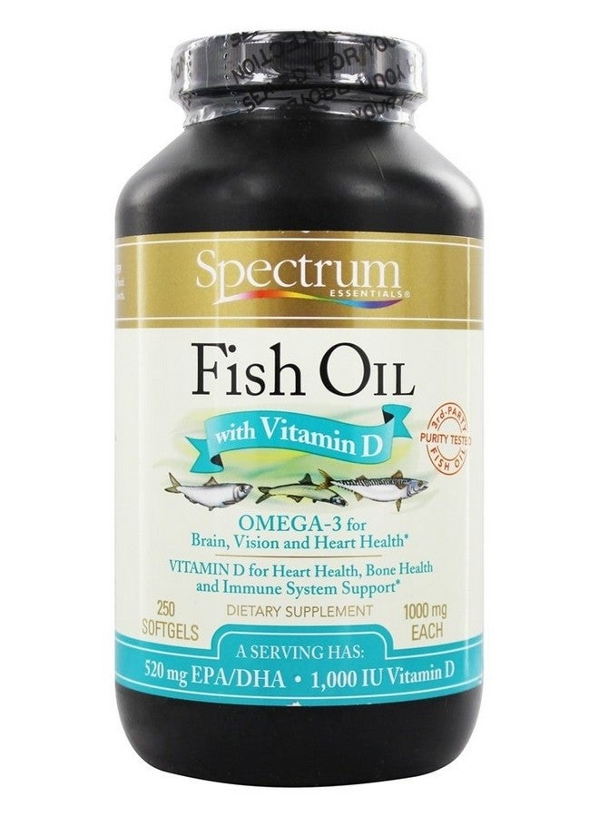 Spectrum Essentials Fish Oil With Vitamin D 250 Softgels - Image 1