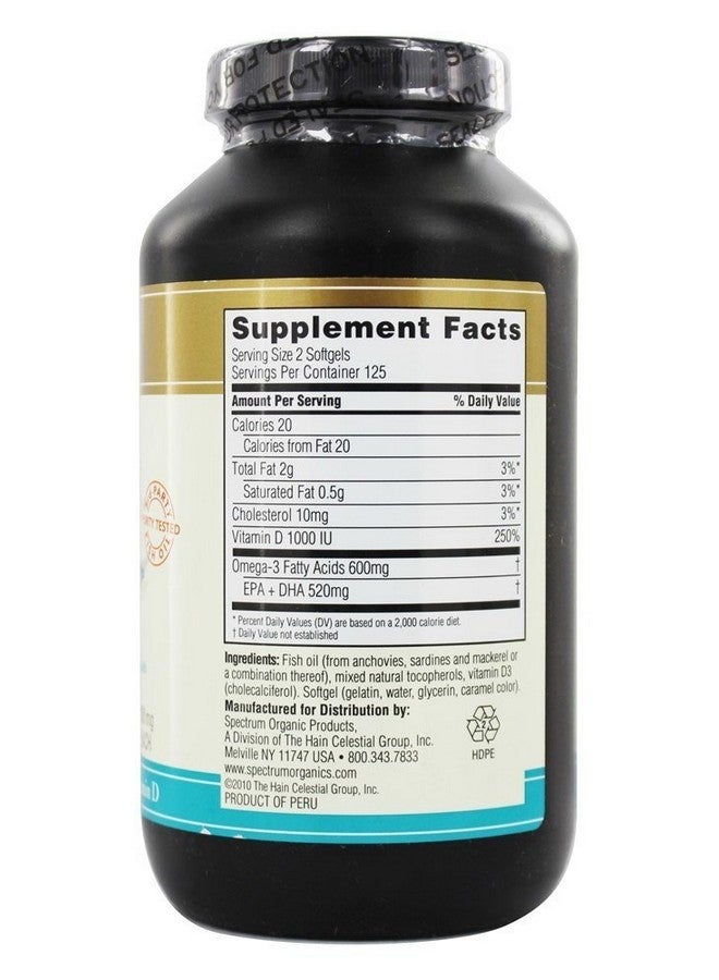 Spectrum Essentials Fish Oil With Vitamin D 250 Softgels - Image 4