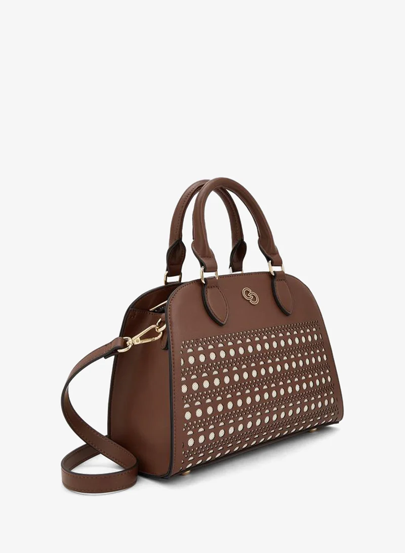Celeste TAN Cutwork Tote Bag With Detachable Strap for Women | Best Price UAE