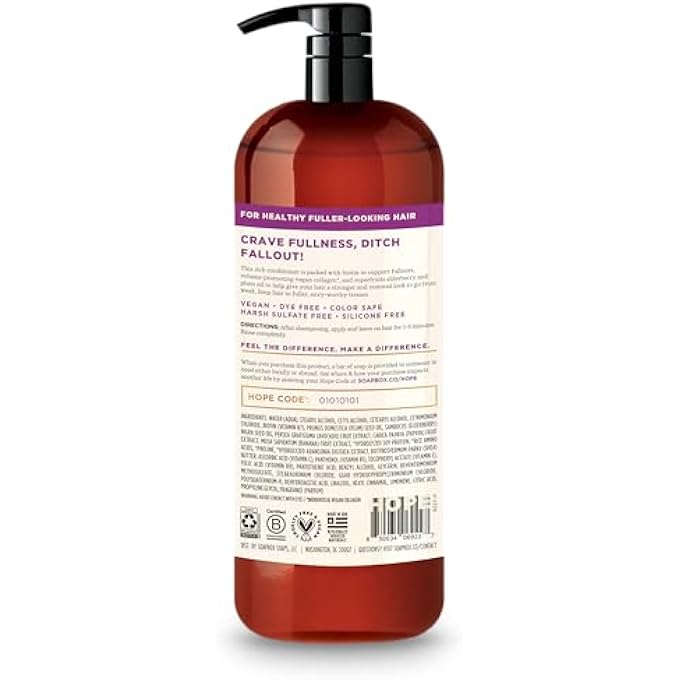 Soapbox BIOTIN & COLLAGEN SUPER FRUIT CONDITIONER FOR THIN, FINE, THINNING HAIR | VOLUMIZING & SOFTENING CONDITIONER TO PROMOTE HAIR GROWTH, STRENGTH, FULLNESS, 1 LITER PUMP BOTTLE - Image 3