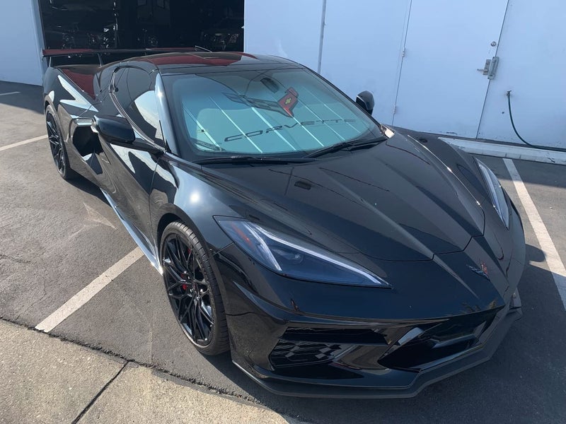 SR1 Performance C8 Corvette Accordion Style Sunshade - Insulated Silver Windshield Sun Shade with Logo Foldable for 2020-2026 Stingray, Z51, Z06, E-Ray Corvettes - Image 5