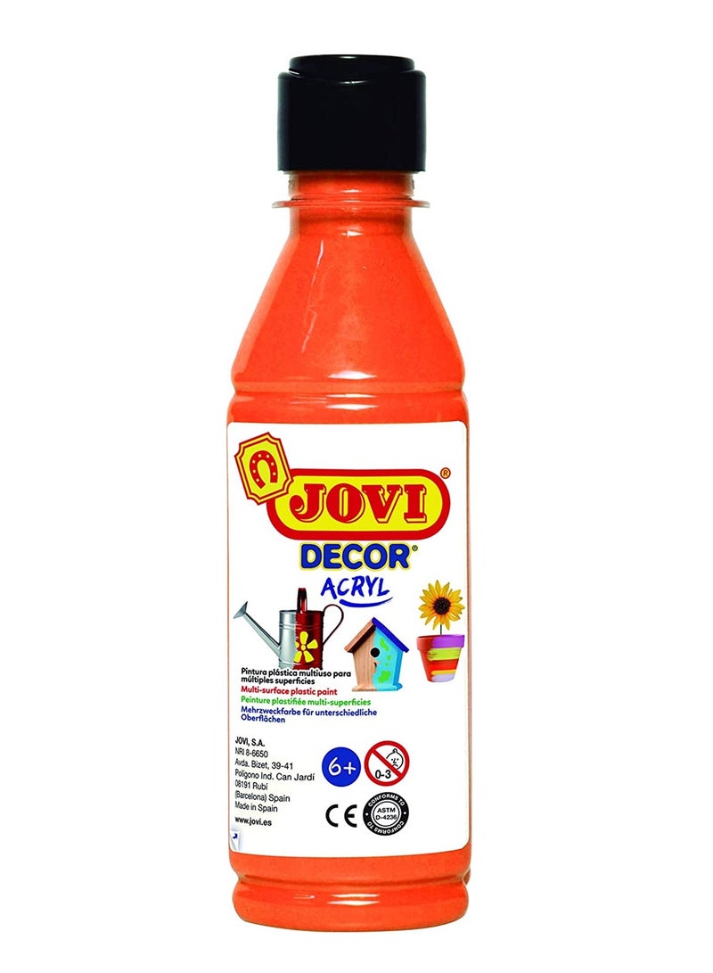 JOVI 250ml Decor Acrylic Paint Bottle Orange Colour - Image 1