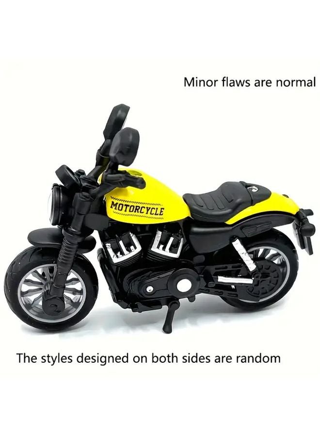 Yellow Alloy Motorcycle Toy Push Operated Weather Resistant Vintage Design Gift - Image 1