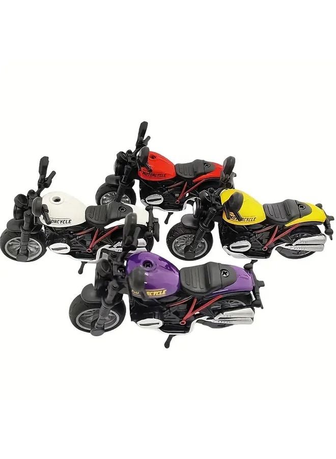 Yellow Alloy Motorcycle Toy Push Operated Weather Resistant Vintage Design Gift - Image 5