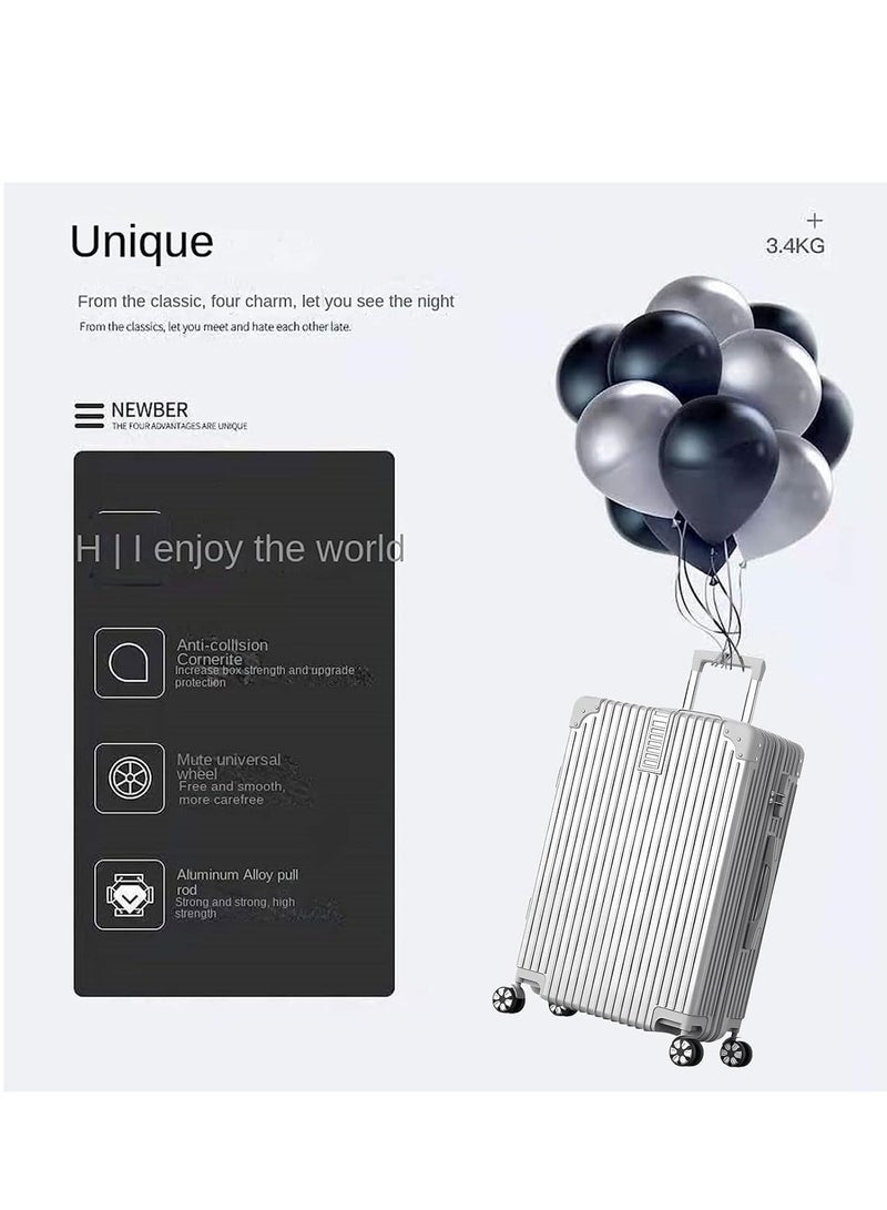 ويمارت مجموعة حقائب سفر مكونة من 3 قطع (20/24/28) بوصة مع عجلات عالمية مصنوعة من مادة البولي كربونات والبلاستيك الصلب المتين بسعر مخفض (فضي) - Image 3