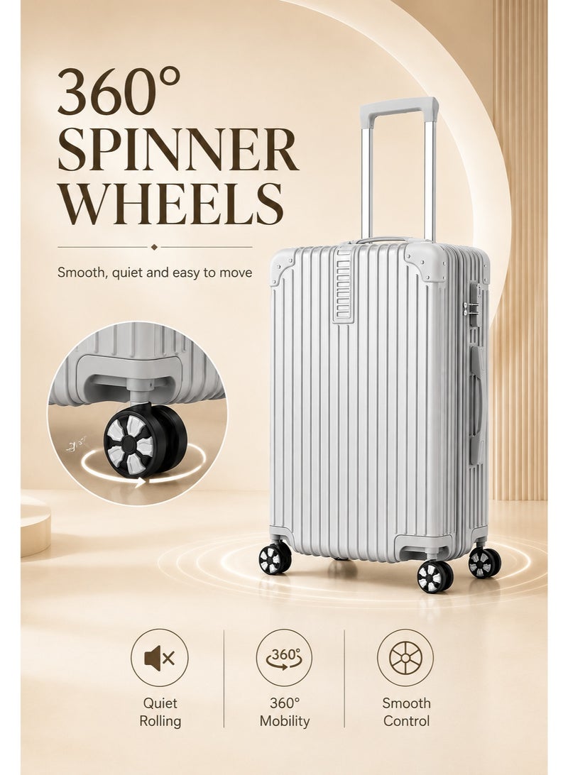 WEMART Luggage Set, 3-piece (20/24/28)" Suitcases with Universal Wheels PC+ABS Durable Hardshell Luggage Clearance Price (silver) - Image 3