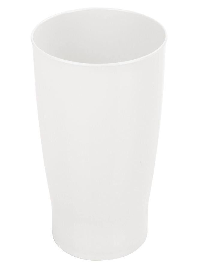 mDesign Round Plastic Bathroom Garbage Can, 1.25 Gallon Wastebasket, Garbage Bin, Trash Can for Bathroom, Bedroom, and Kids Room - Small Trash Can - Fyfe Collection - Cloud White - Image 5