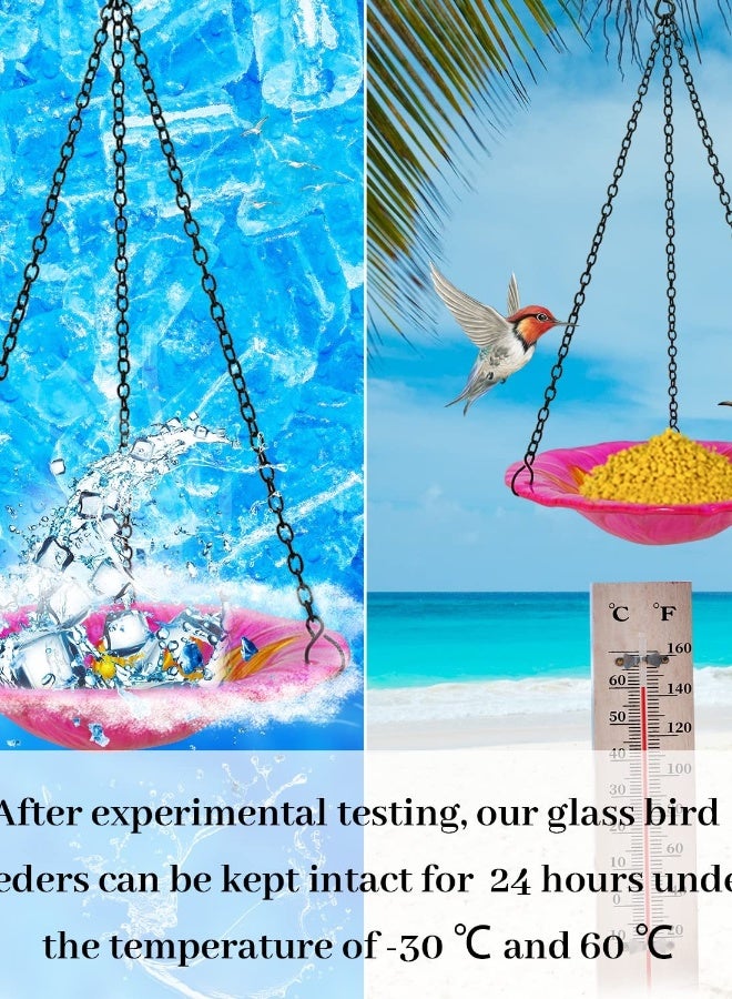 Hanging Glass Bird Bath and Feeder for Outdoor Gardens, Yards, and Patios - Versatile Bird Bath Tray for Water or Bird Seed in Your Outdoor Space. - Image 4