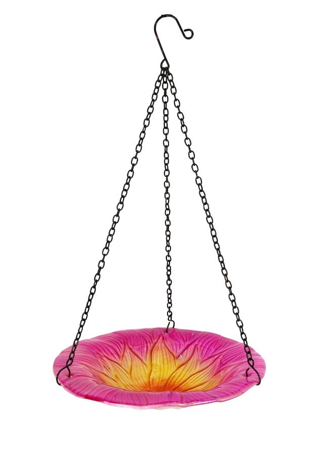 Hanging Glass Bird Bath and Feeder for Outdoor Gardens, Yards, and Patios - Versatile Bird Bath Tray for Water or Bird Seed in Your Outdoor Space. - Image 1