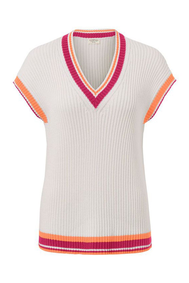 Tchibo Women V-Neck Long Sleeves Knitted Sweater, Ivory - Image 2