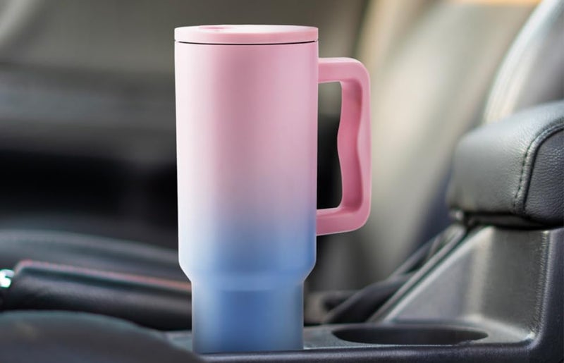 JUGTE Tumbler Stainless Steel Vacuum Insulated Flask with lid and Straw 1200ml Cup Flip Efficient Retention Cold and Heat Water Bottle Travel Coffee Flask (Pink+ Blue) - Image 5
