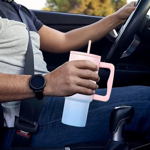 JUGTE Tumbler Stainless Steel Vacuum Insulated Flask with lid and Straw 1200ml Cup Flip Efficient Retention Cold and Heat Water Bottle Travel Coffee Flask (Pink+ Blue) - Image 4