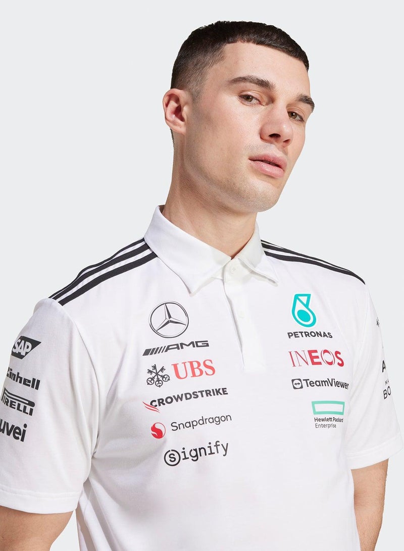 adidas قميص بولو رجالي أبيض رياضي - Image 4