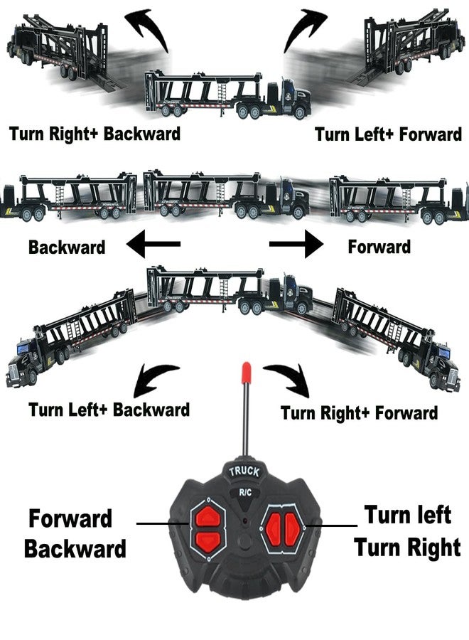 CALEST Remote Control Car Transporter Truck Includes 6 Cars, 14" 1:48 Car Transporter Semi Truck Toy, Equipped with 2 Rechargeable Batteries, Gifts Ideas for Boys Age 3-8 Year Old - Image 4