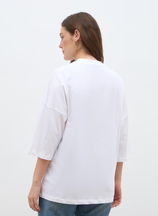 Styli Slogan Print Oversized T-Shirt - Image 5