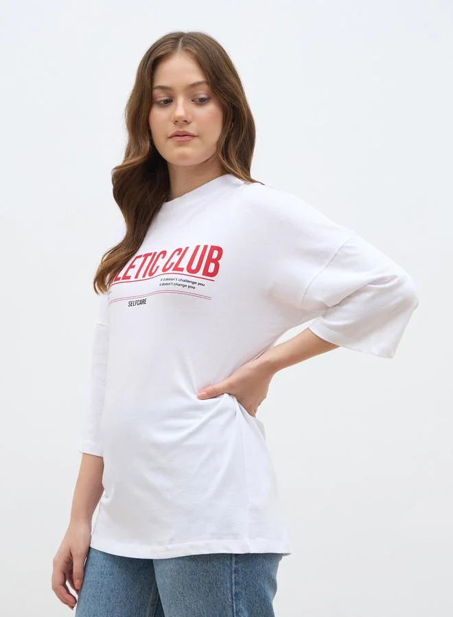 Styli Styli Slogan Print Oversized T-Shirt