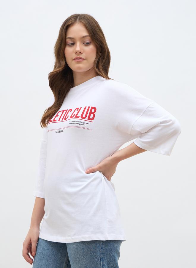 Styli Slogan Print Oversized T-Shirt - Image 3