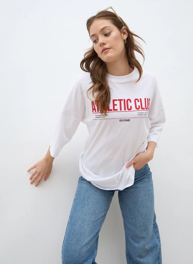 Styli Styli Slogan Print Oversized T-Shirt