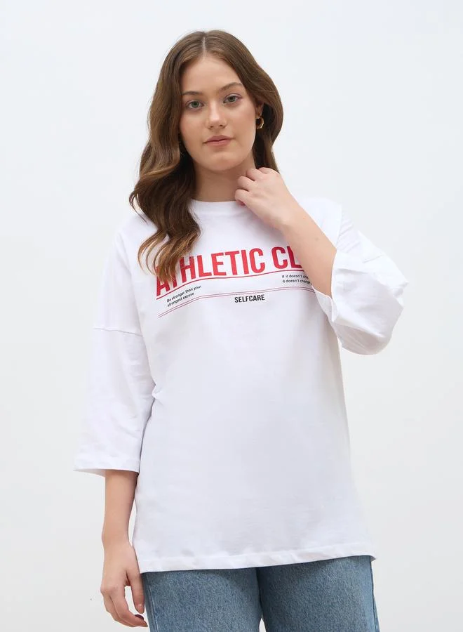 Slogan Print Oversized T-Shirt