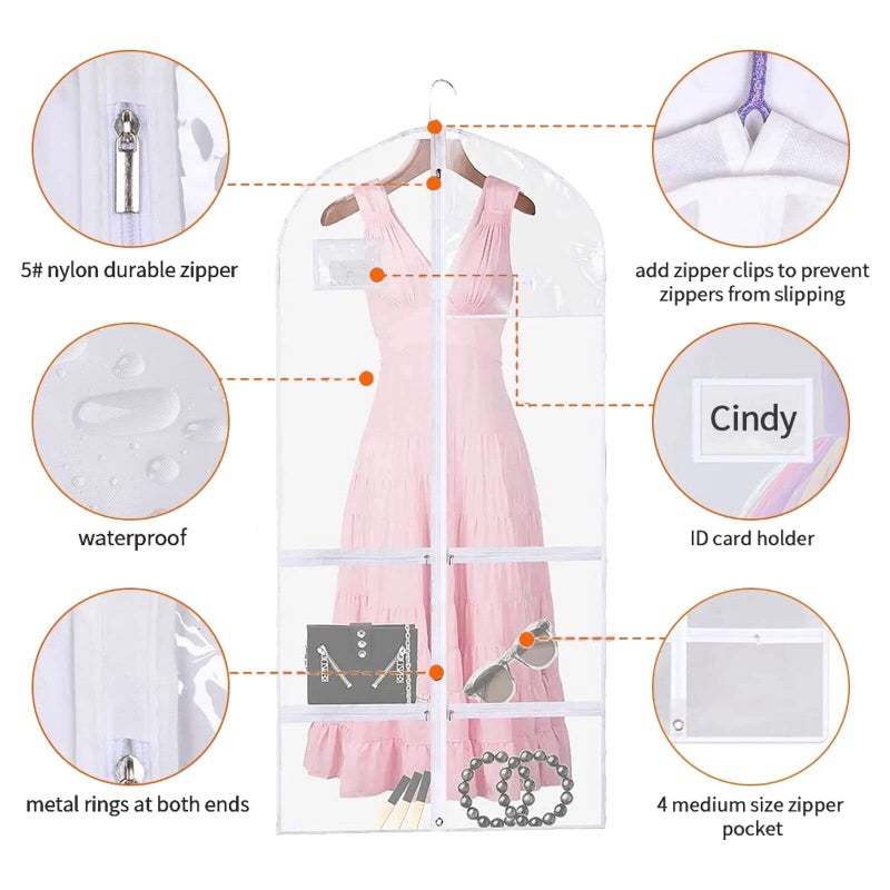 Hersent Dance Costume Garment Bag  3 Packs Dance Garment Bag  Costume Bags For Dancers  Garment Bag For Hanging Clothes  Garment Bag For Dance Costumes Garment Bags With Pockets For Dance - Image 4