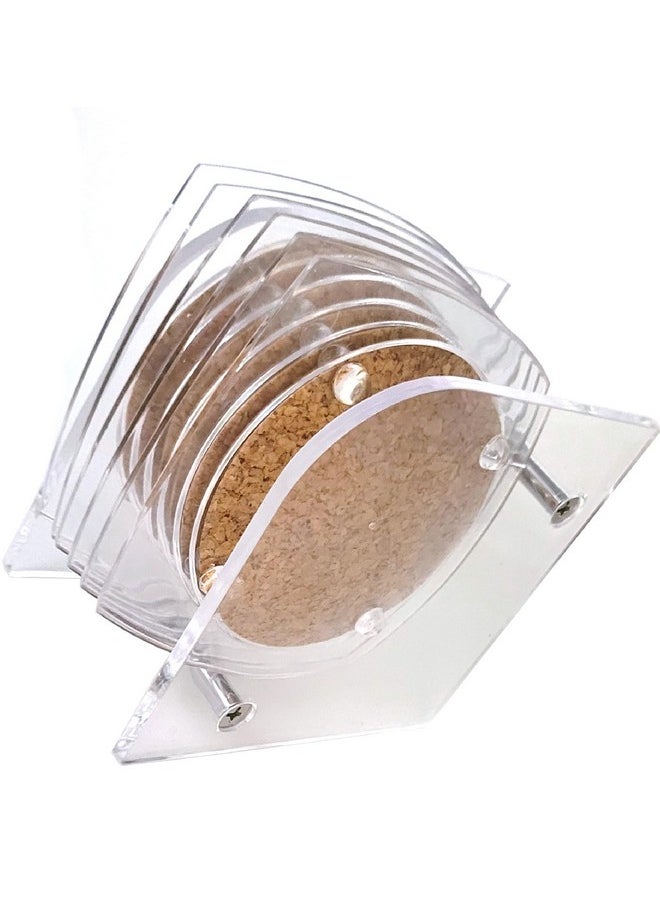 Prostuff.in Prostuff.in® 6 Pcs Heating Insulation Resistant Coasters with Stand for Home Pan Pot Holder for Dining Table Heat Pad for Kitchen Tea & Coffee Cup Coaster Transparent Color  - Image 1