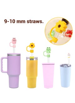 spa luxetique 9 Straw Lids for Stanley Cup 30 to 40 oz, Glass Shaped Straw Lids Silicone Straw Lids Straw Tip Covers Reusable Straw Stoppers Soft and Cute Straw Dispensing Tips for 8 to 10 mm Stanley Cup Straws  - Image 3